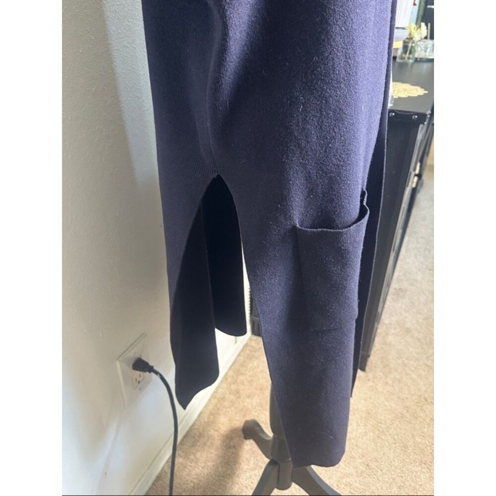 Michael Kors Cashmere Cardigan Sweater Vest Womens Medium Boho Lagen Luxury Navy - Picture 4 of 11